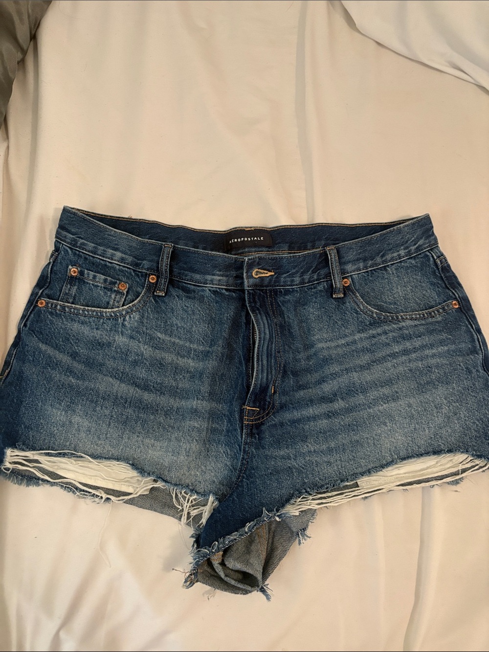 Aeropostale Women's Blue Distressed Cutoff Denim Shorts
